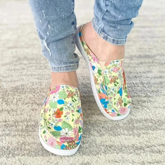 New Corkys Pontoon Floral Slide Tennis Shoes - Picture 5 of 7